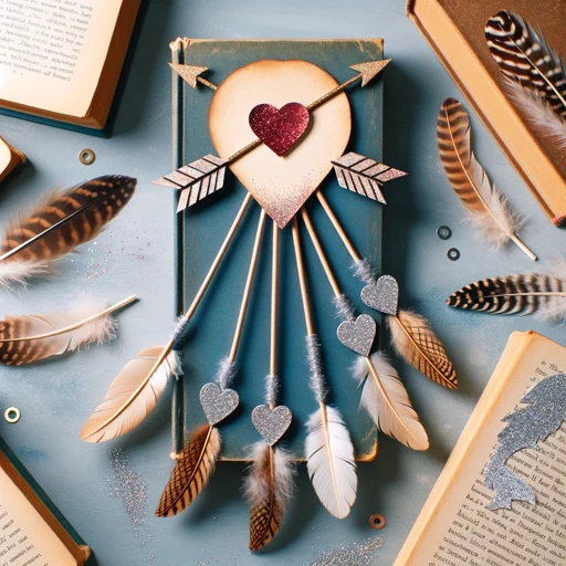 Bookmarks shaped like Cupid's arrows