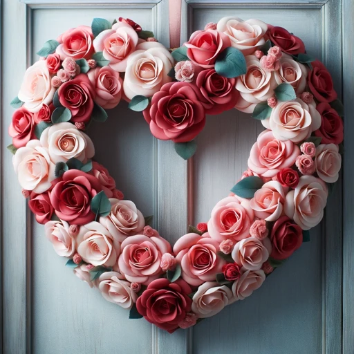 Rose wreath in heart shape