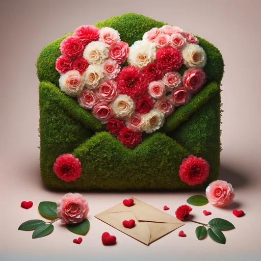 Topiary in shape of love letter