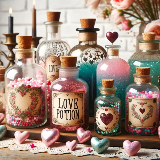 Decorative love potion bottles