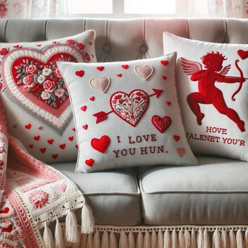Pillow covers with Valentine's motifs